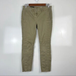 J.Crew Motorcycle Ankle Jeans  Olive Green Women’s 27 Seamed Skinny Moto Denim